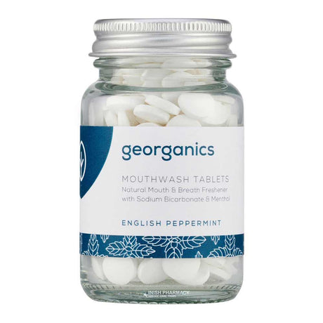 Georganics Mouthwash Tablets - Peppermint - 180 Tablets – freshens breath and supports oral hygiene