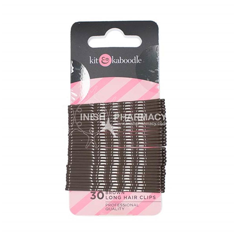 Kit & Kaboodle Brown Long Hair Clips 30 Pack – for healthy, well-nourished hair