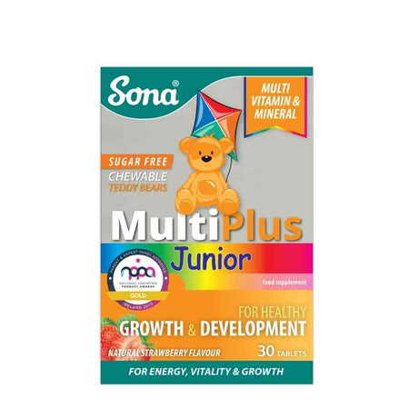 Sona MultiPlus Junior Chewable 30 Tablets – a daily multivitamin for complete nutritional support