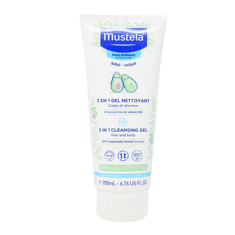 Mustela Baby 2 In 1 Cleansing Gel 200ml – a gentle, skin-safe essential for baby care