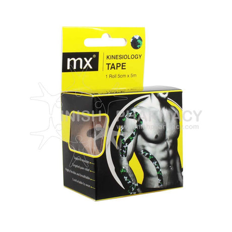 MX Kinesiology Tape - Camouflage (5cm x 5m) – soothes muscular aches and tension