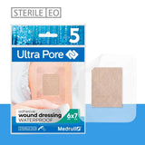 Medrull Ultra Pore Waterproof Adhesive Wound Dressing 6x7 5 Pack