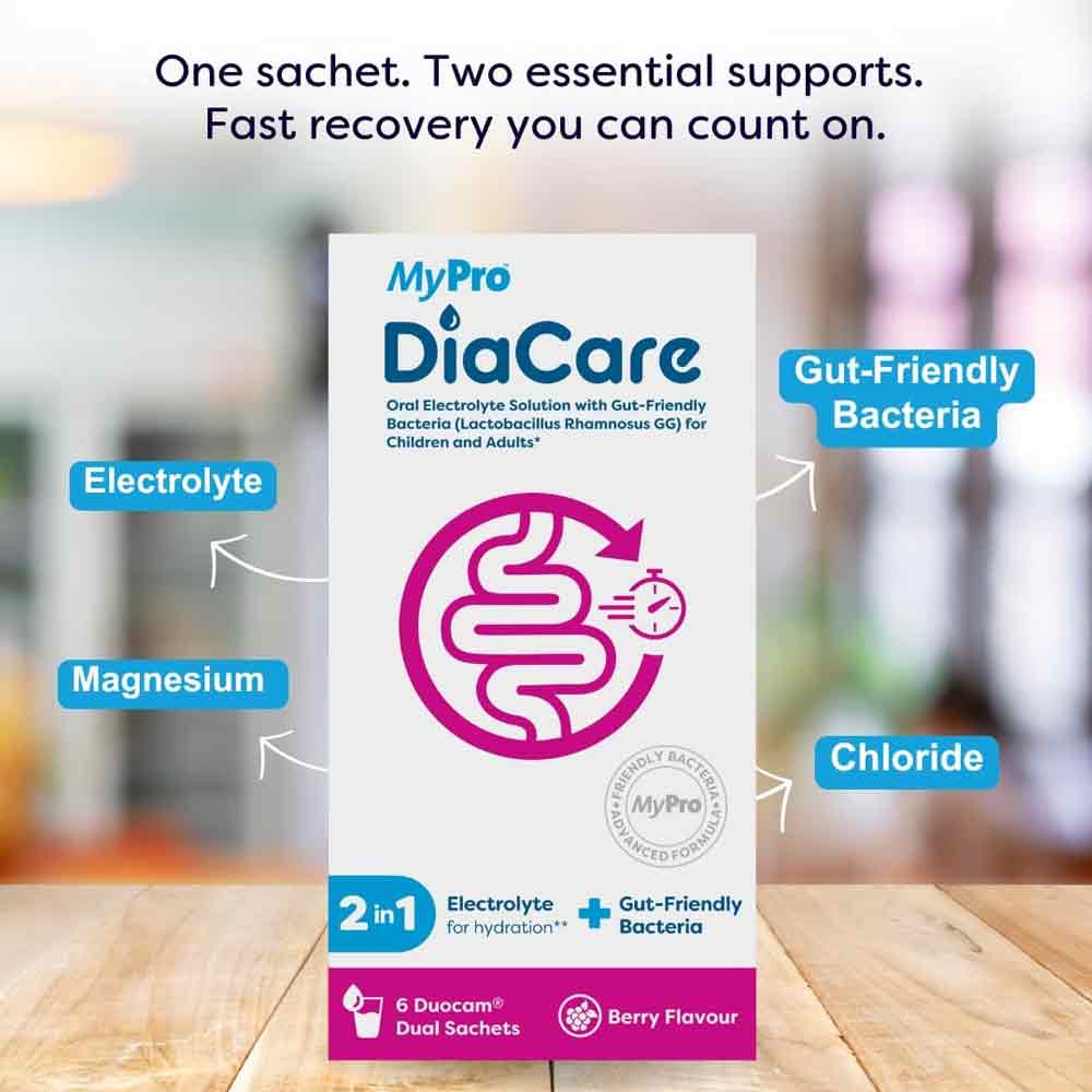 MyPro Diacare Oral Rehydration Solution with Lactobacillus Rhamnosus Berry 6 Sachets