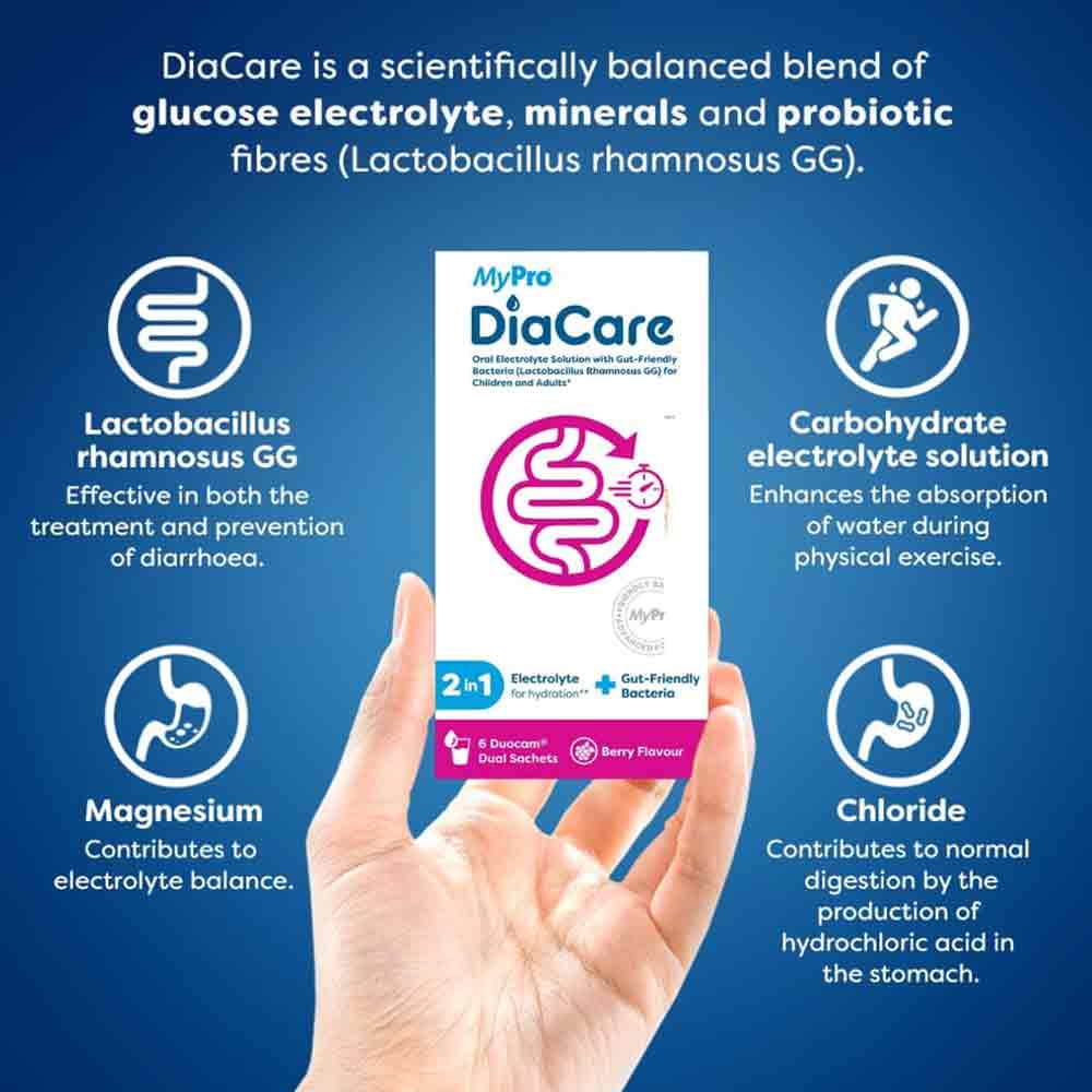 MyPro Diacare Oral Rehydration Solution with Lactobacillus Rhamnosus Berry 6 Sachets
