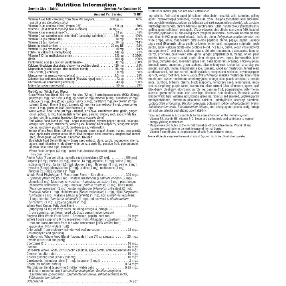 Natures Plus Source of Life Gold Multi-Vitamin Tablets 90 Pack