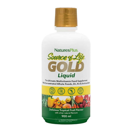 Natures Plus Source of Life Gold Multi-Vitamin Liquid 900ml – a daily multivitamin for complete nutritional support