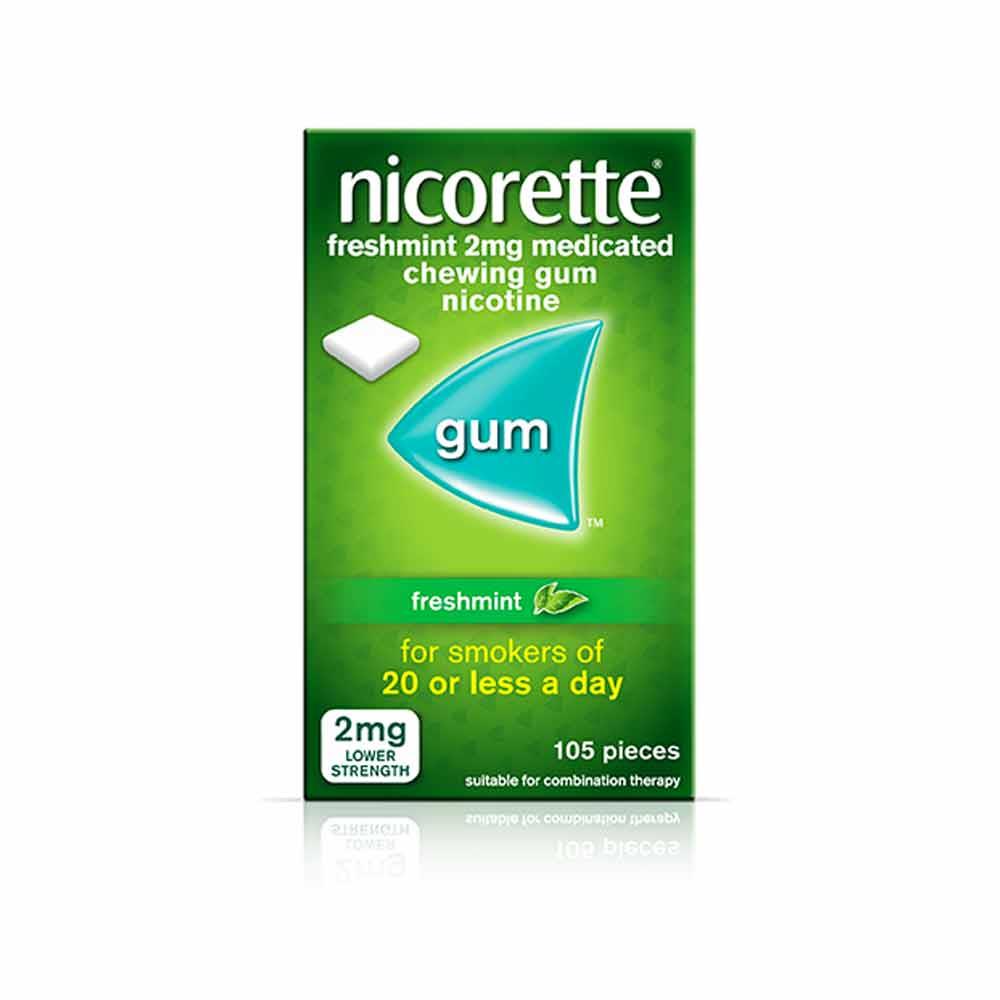 Nicorette Freshmint 2mg Sugar Free Coated Gum 105 Pieces
