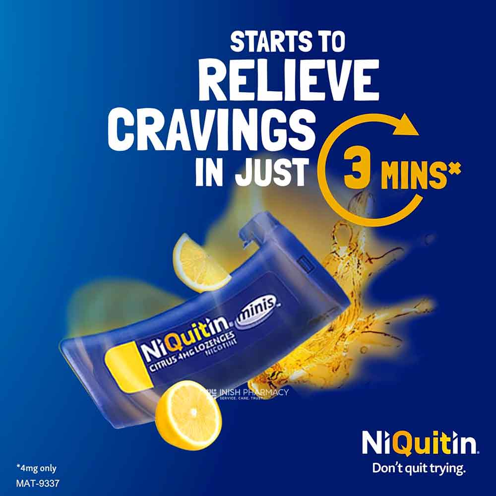 NiQuitin Mini 4mg Citrus Nicotine Lozenges 60 Pack