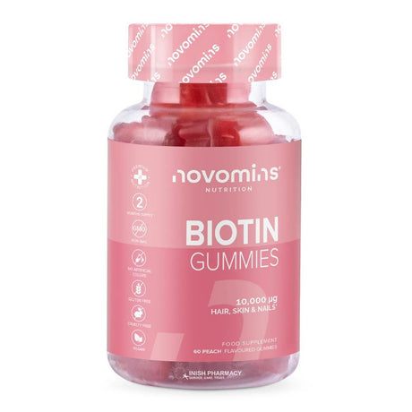 Novomins Nutrition Biotin Gummies 60 Pack – biotin to support healthy hair growth and strong nails