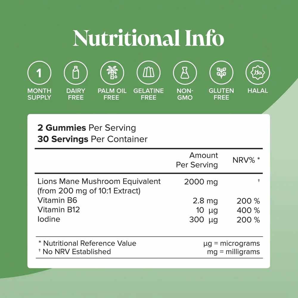 Novomins Nutrition Lion's Mane Gummies 60 Pack