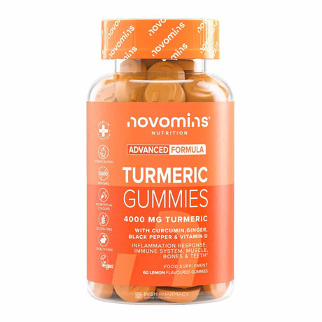 Novomins Nutrition Turmeric 4000mg Gummies 60 Pack – turmeric with curcumin for natural anti-inflammatory support