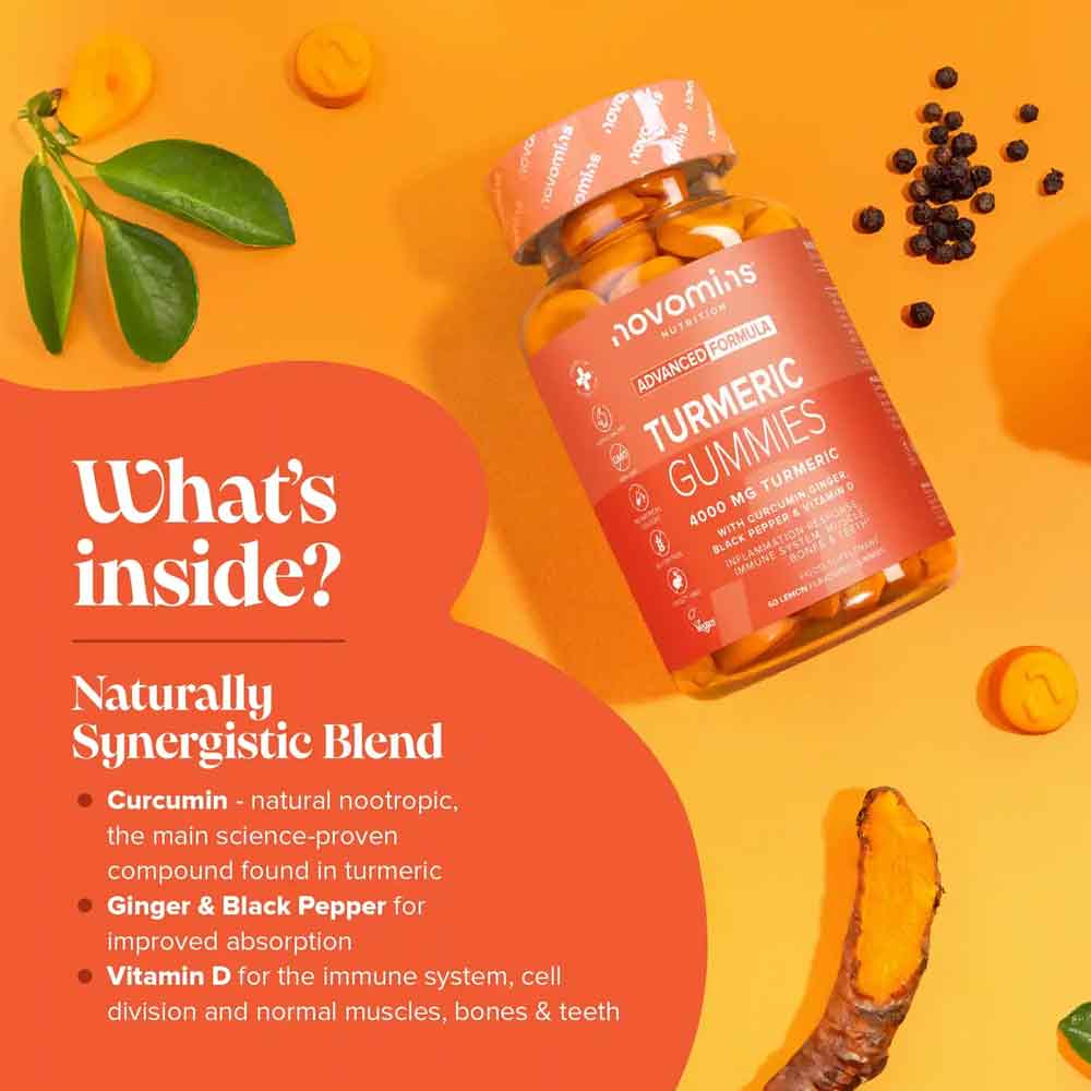 Novomins Nutrition Turmeric 4000mg Gummies 60 Pack