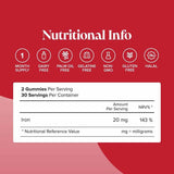 Novomins Nutrition High Strength Iron Gummies 60 Pack