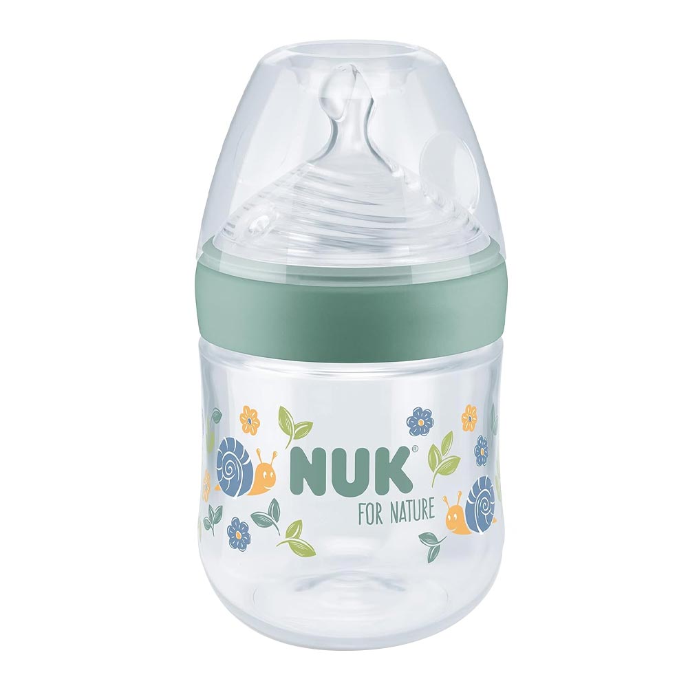 NUK For Nature Silicone Feeding Bottle 0+Months S Flow Green 150ml