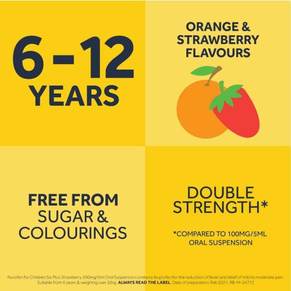 Nurofen For Children Six Plus Strawberry 200ml