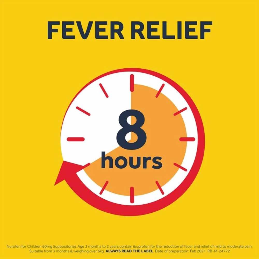 Nurofen For Children 60mg Suppositories (3-24 Months) 10 Pack