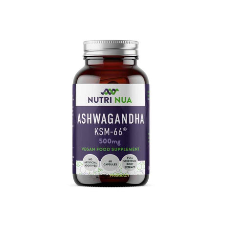 Nutri Nua Ashwagandha KSM-66 500mg 60 Capsules – ashwagandha to help the body adapt to stress
