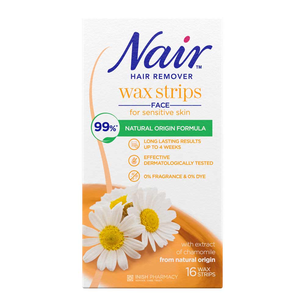 Nair Hair Remover Wax Strips Sensitive Skin Face 16 Strips