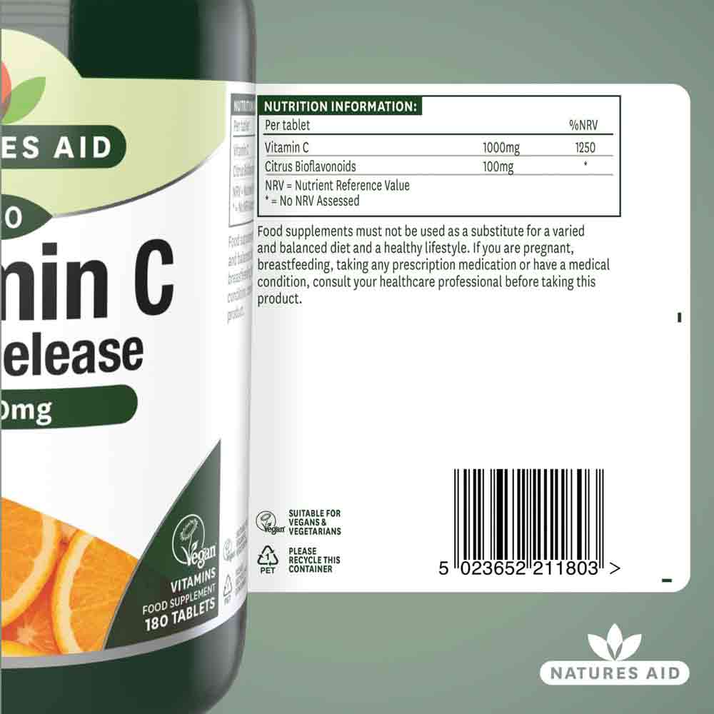 Natures Aid Time Release Vitamin C 1000mg