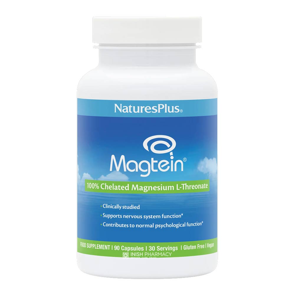 Natures Plus Magtein 100% Chelated Magnesium L-Threonate 90 Capsules – magnesium to support muscle function and reduce