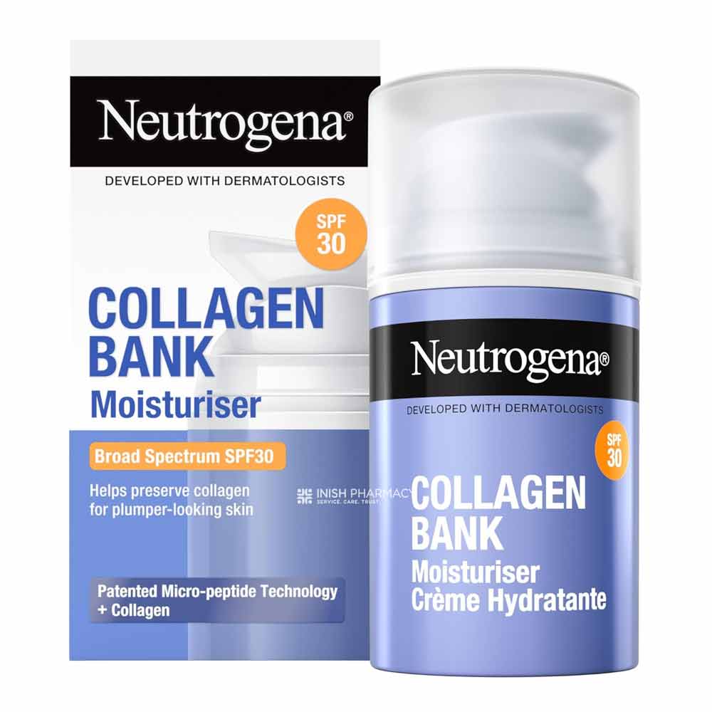 Neutrogena Collagen Bank Moisturiser SPF30 50ml – moisturises skin with SPF protection