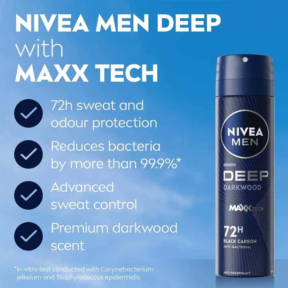 Nivea Men Deep Darkwood Black Carbon Anti-Perspirant 150ml