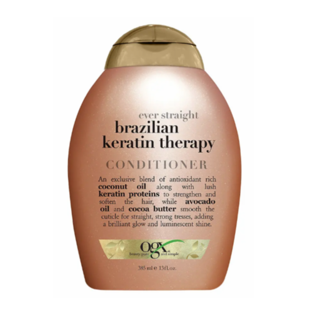 OGX Brazilian Keratin Smooth Conditioner 385ml – with keratin to smooth, strengthen and repair hair