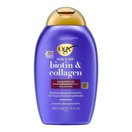 OGX Thick & Full Biotin & Collagen Shampoo 385ml – gently cleanses and nourishes all hair types