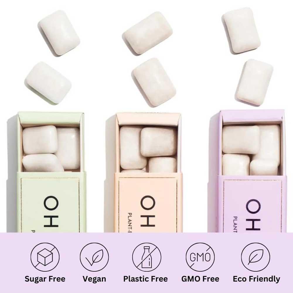 Oh My Gum! Cherry Flavoured Plant Based Chewing Gum 10 Pieces