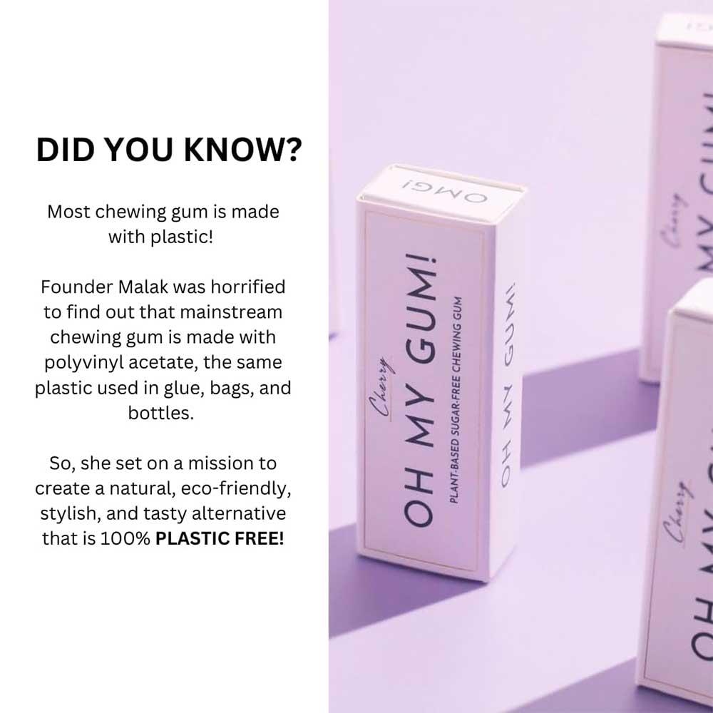 Oh My Gum! Cherry Flavoured Plant Based Chewing Gum 10 Pieces