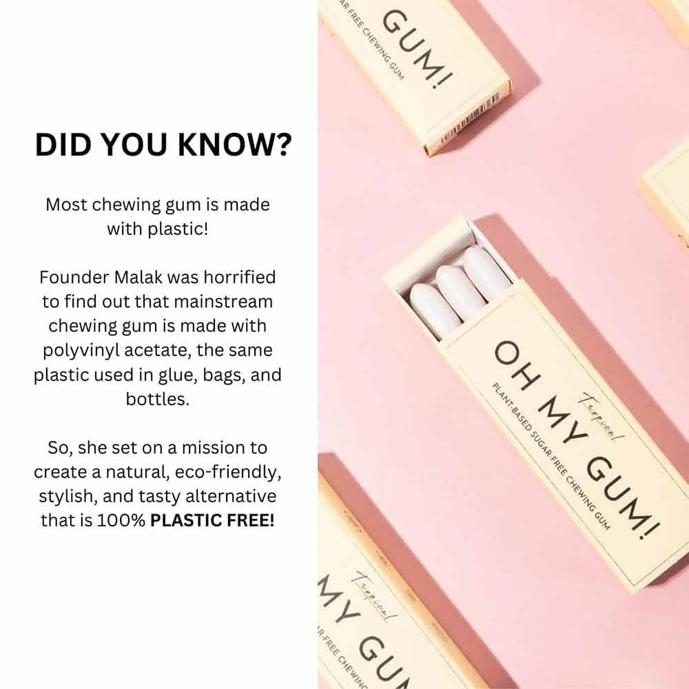 Oh My Gum! Tropical Flavoured Plant Based Chewing Gum 10 Pieces