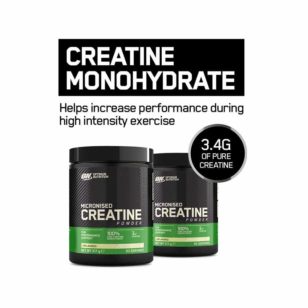 Optimum Nutrition Micronised Creatine Powder Unflavoured 93 Servings 317g