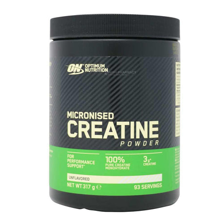 Optimum Nutrition Micronised Creatine Powder Unflavoured 93 Servings 317g – to support everyday health and wellbeing