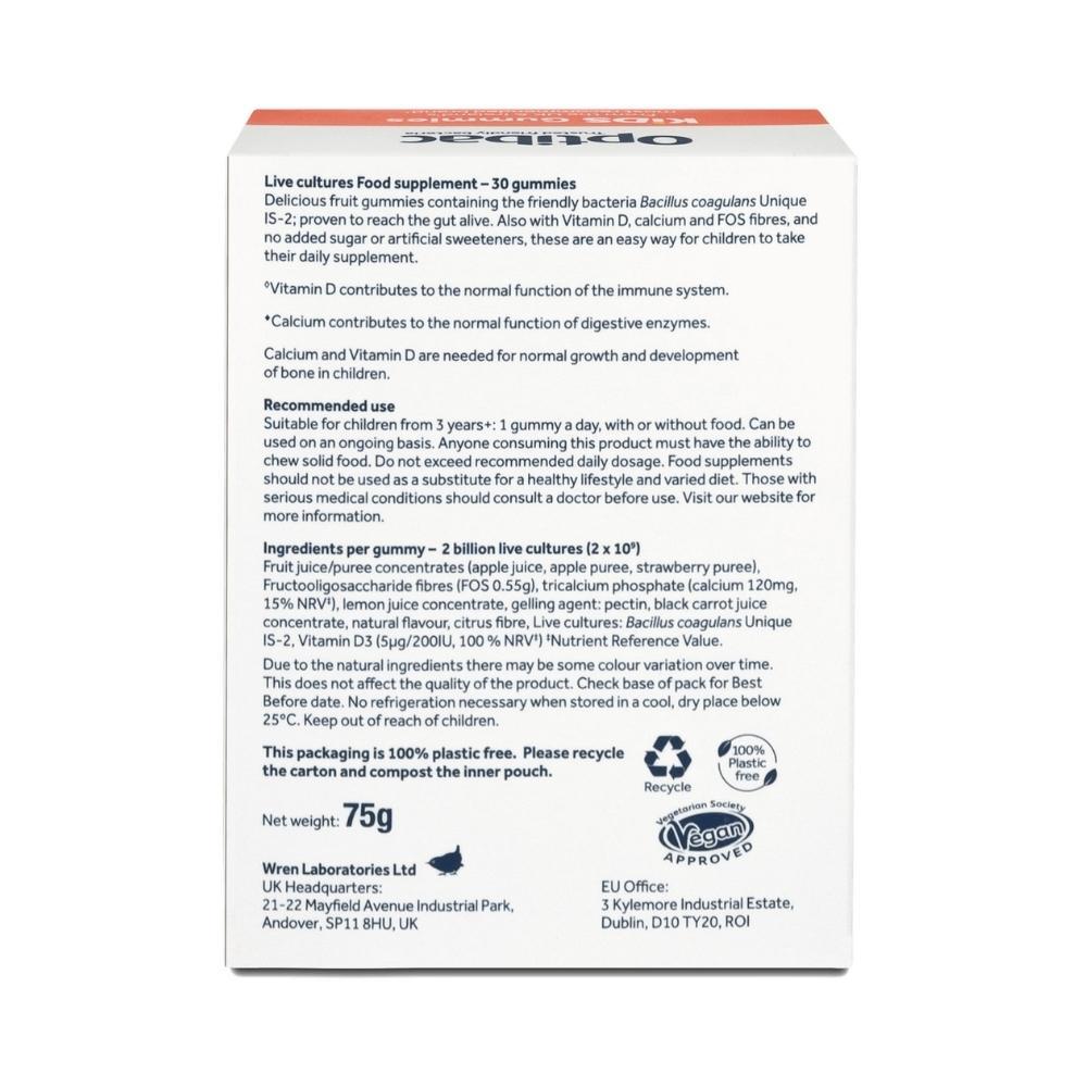 OptiBac Probiotics Strawberry Kids Gummies 30 Pack