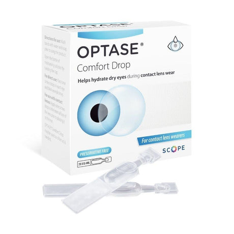 Optase Comfort Eye Drops For Contact Lens SDU 20 Pack – soothes and hydrates dry, irritated eyes