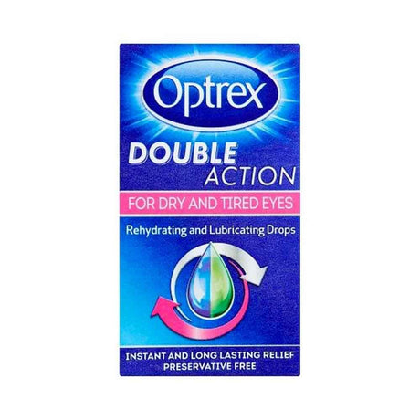 Optrex Double Action Rehydrating Eye Drops For Dry Eyes 10ml – soothes and hydrates dry, irritated eyes