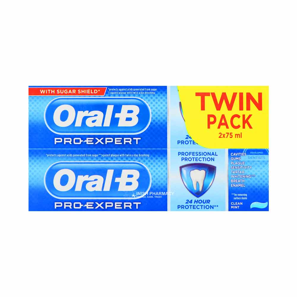 Oral B Pro Expert Protect Toothpaste Twin Pack – cleans teeth and supports oral health