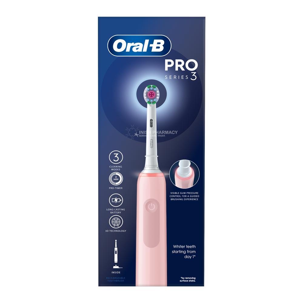 Oral B Pro 3 3000 3D White Electric Toothbrush Pink