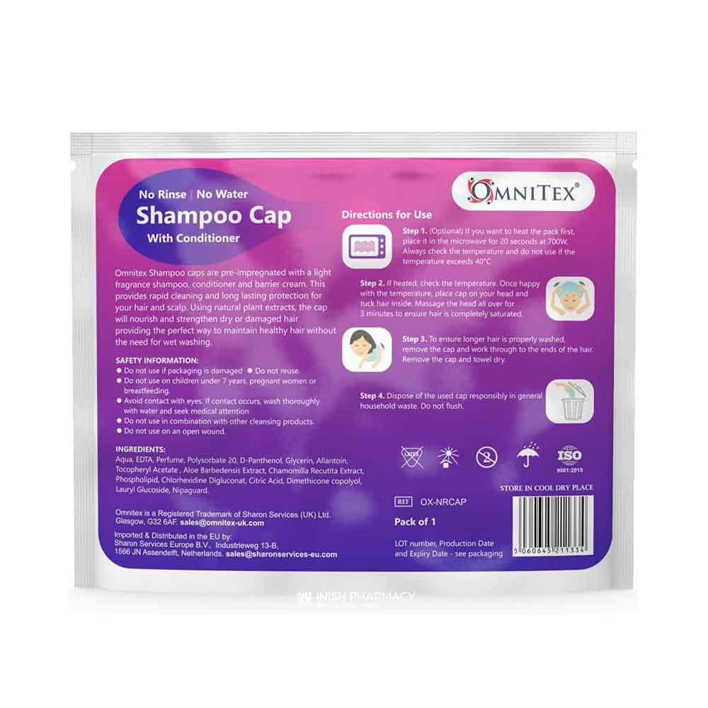 Omnitex No Rinse Shampoo Cap With Conditioner