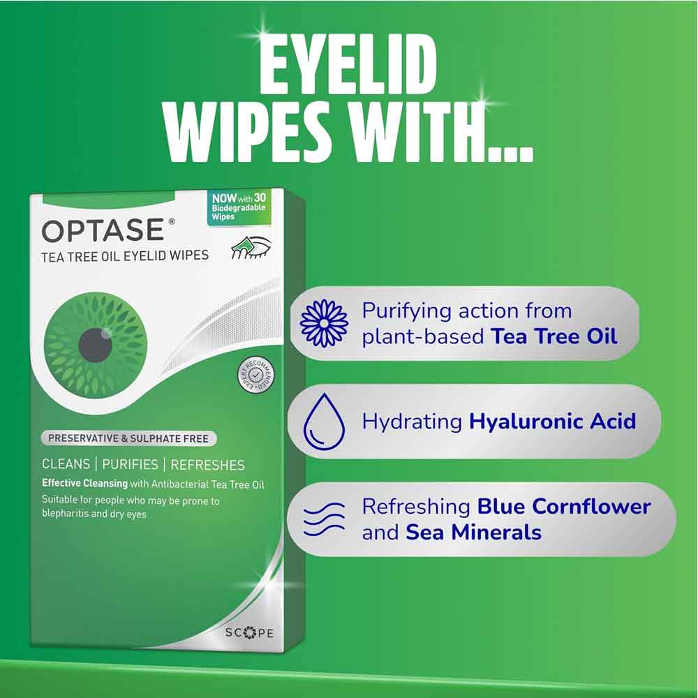 Optase TTO Lid Wipes 30 Pack