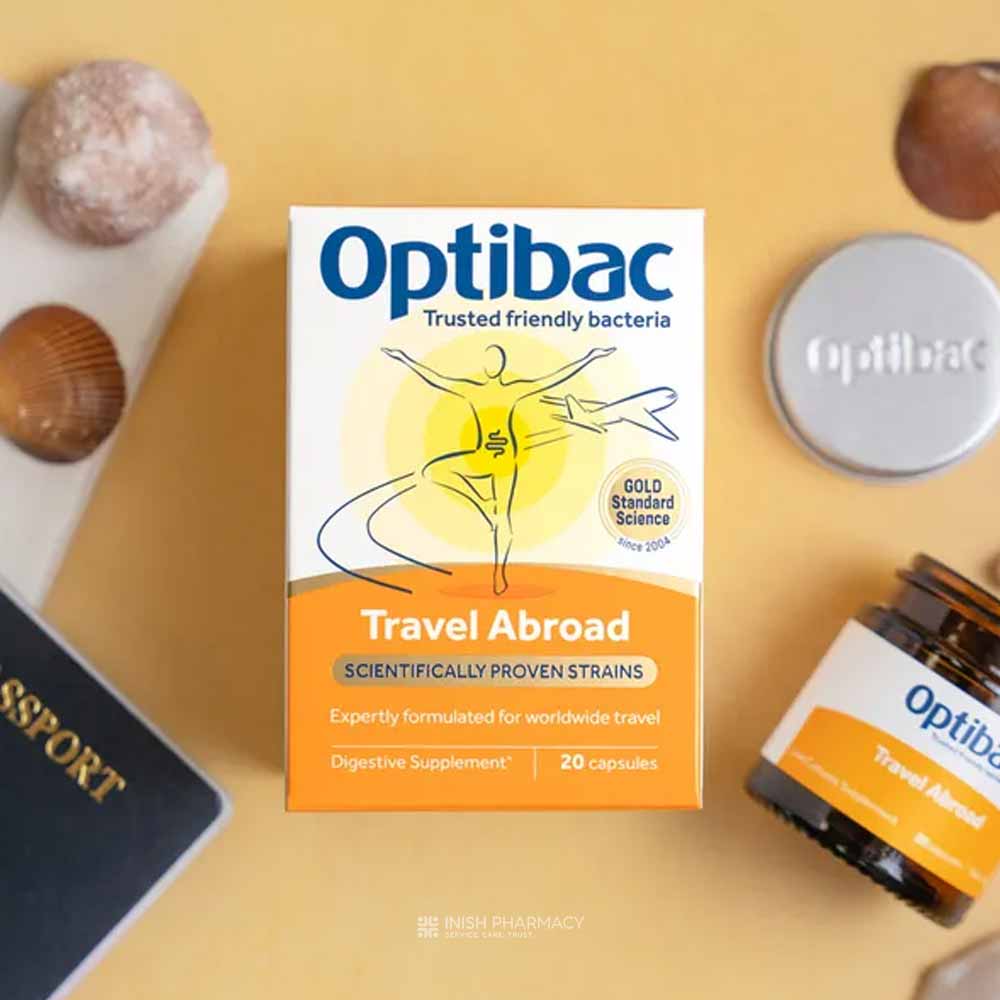 OptiBac Probiotics Travel Abroad Probiotic Capsules 20 Pack
