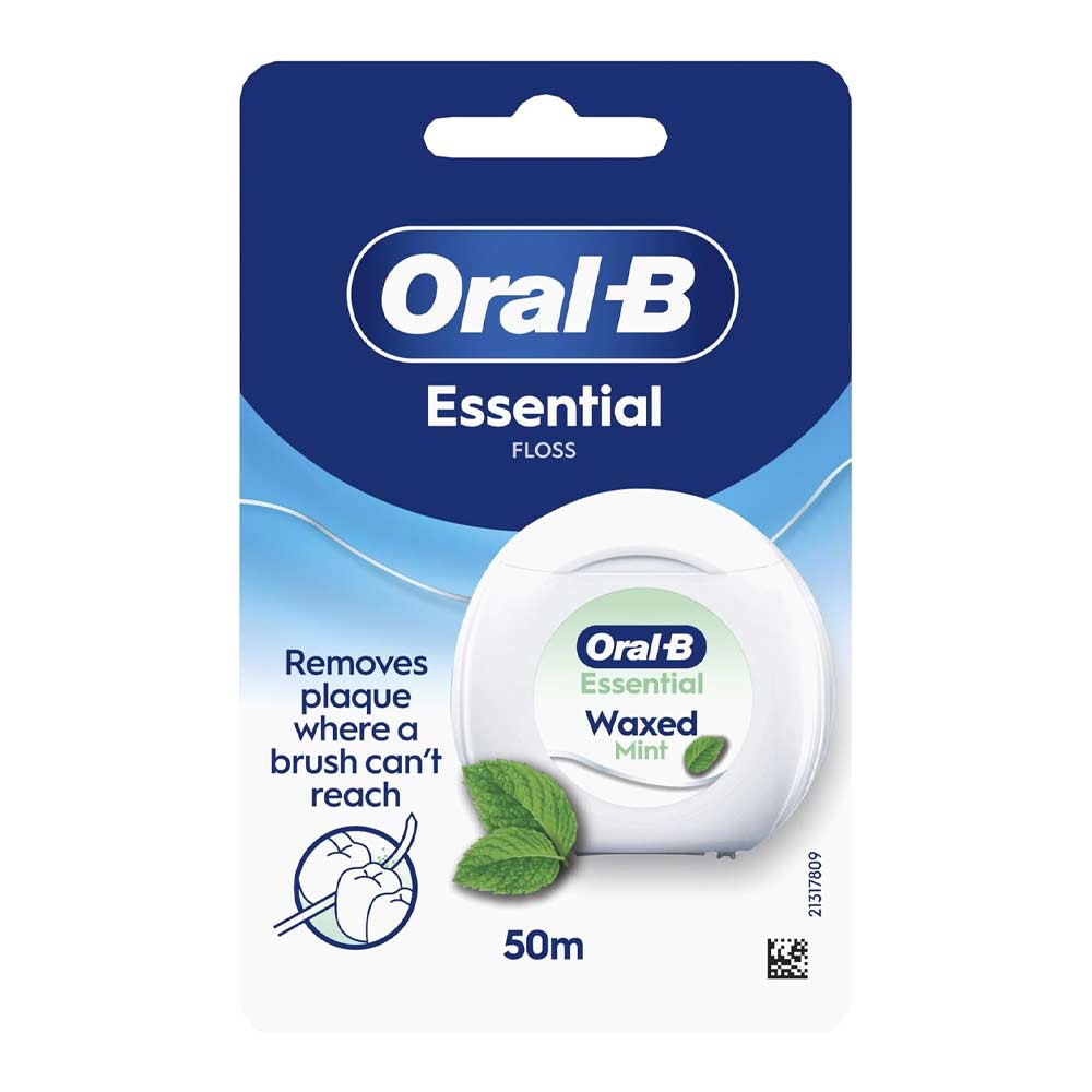 Oral B Essential Waxed Mint Dental Floss 50m