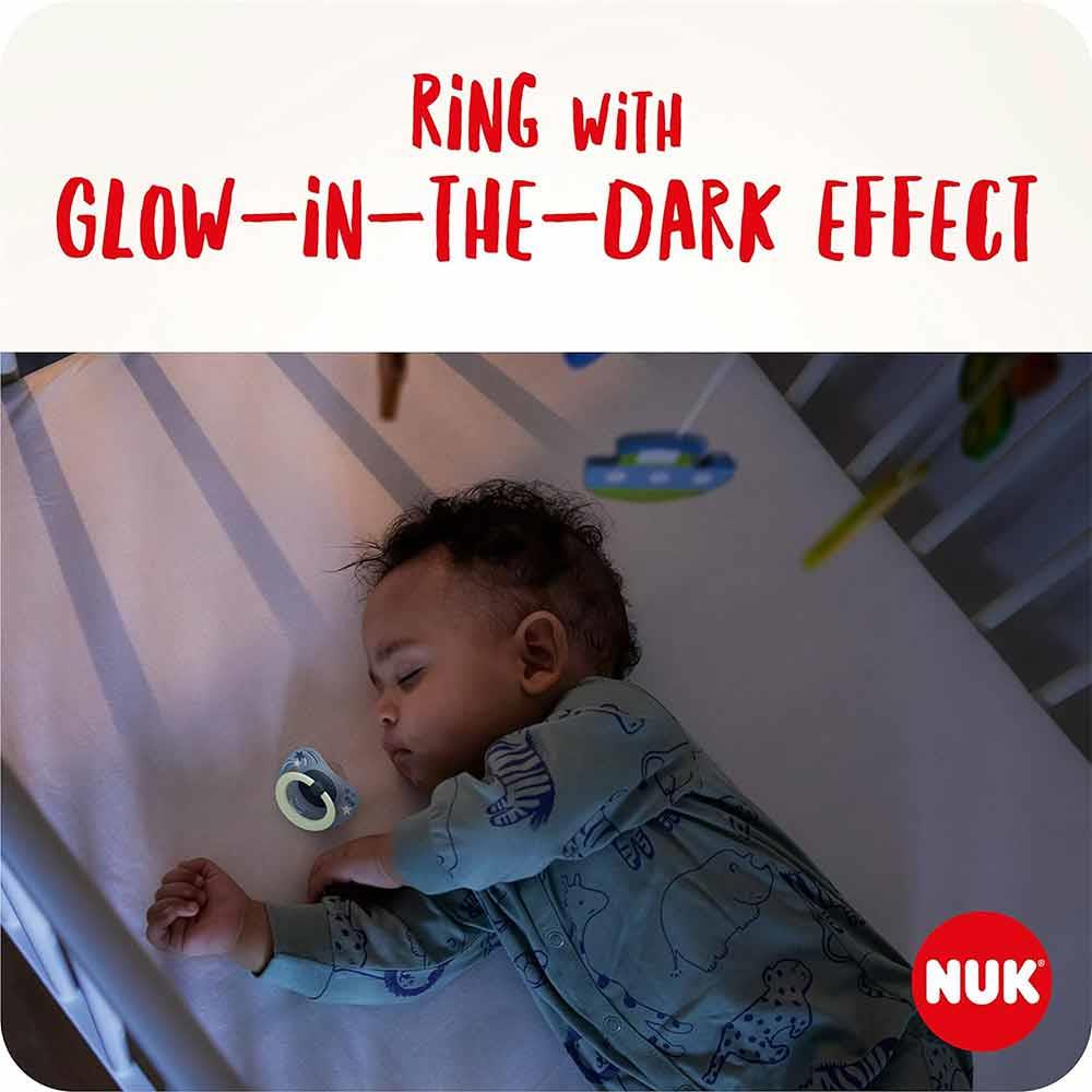 NUK Signature Night Soothers Girl – a gentle soother to comfort and soothe babies