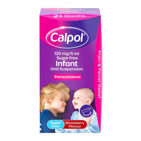 Calpol Infant 2m+ Strawberry Sugar Free – relieves pain and fever in children