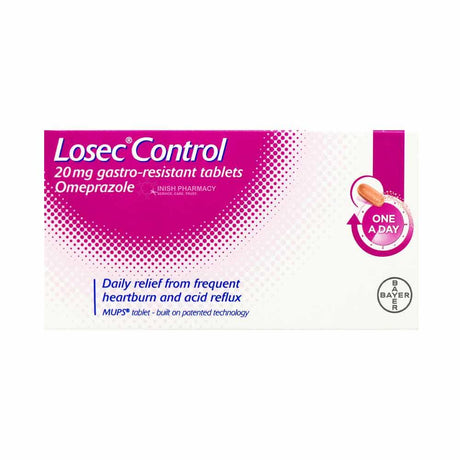 Losec Control Omeprazole Tablets – provides effective relief from acid reflux and heartburn