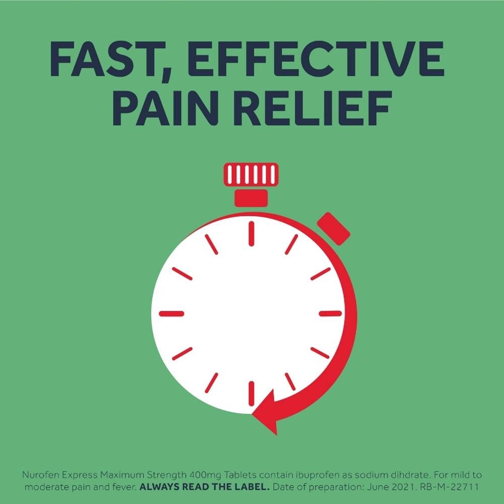 Nurofen Express Max Strength 400mg Ibuprofen Tablets
