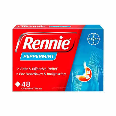 Rennie Peppermint Tablets – provides effective relief from acid reflux and heartburn