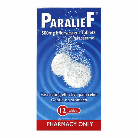 Paralief Paracetamol 500mg Effervescent Tablets 12 Pack – provides effective pain relief