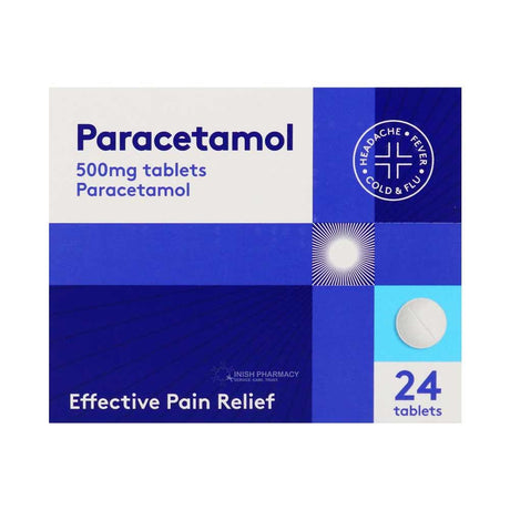 Paracetamol 500mg Pain Relief Tablets 24 Pack – provides effective pain relief
