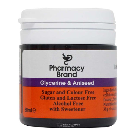 Pharmacy Brand Glycerine & Aniseed Sugar Free 50ml – a trusted essential for mother and baby care